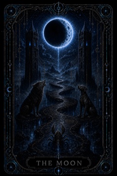 The Moon card from the Void Tarot deck
